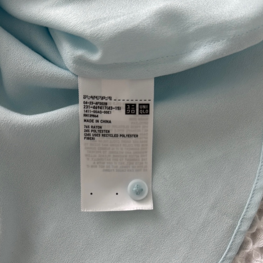 Light Blue Button-Up Blouse - Picture 3 of 3
